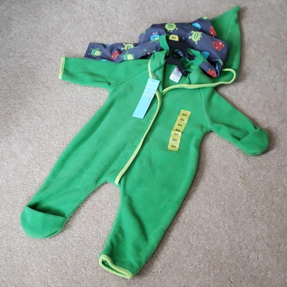 New! Zutano Cozie Elf Suit with monster bodysuit